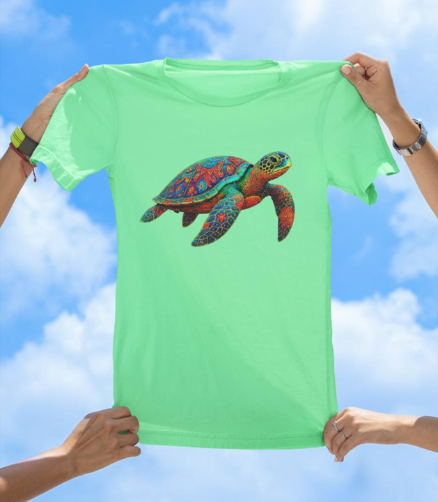Vibrant Art Turtle T-Shirt | Colorful Sea Turtle Fun Tee - The Southern Yankee