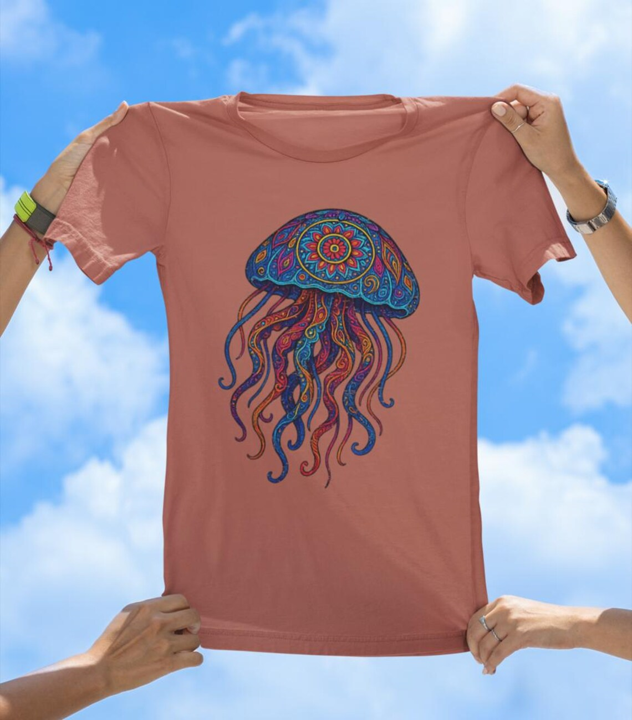 Vibrant Art Jellyfish T-Shirt | Colorful Ocean Jelly Tee