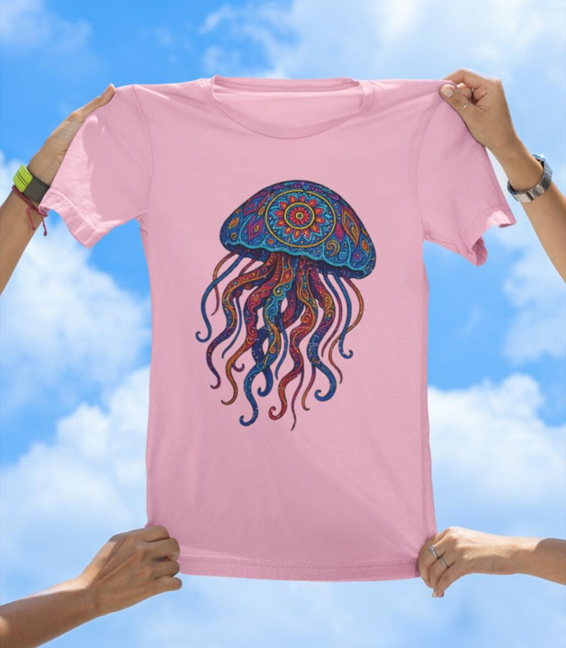 Vibrant Art Jellyfish T-Shirt | Colorful Ocean Jelly Tee