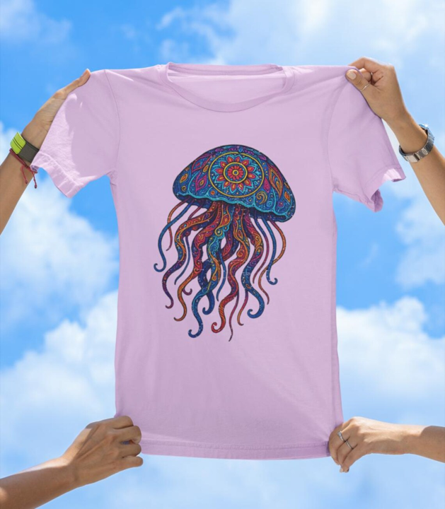 Vibrant Art Jellyfish T-Shirt | Colorful Ocean Jelly Tee
