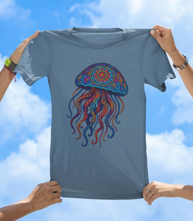 Vibrant Art Jellyfish T-Shirt | Colorful Ocean Jelly Tee