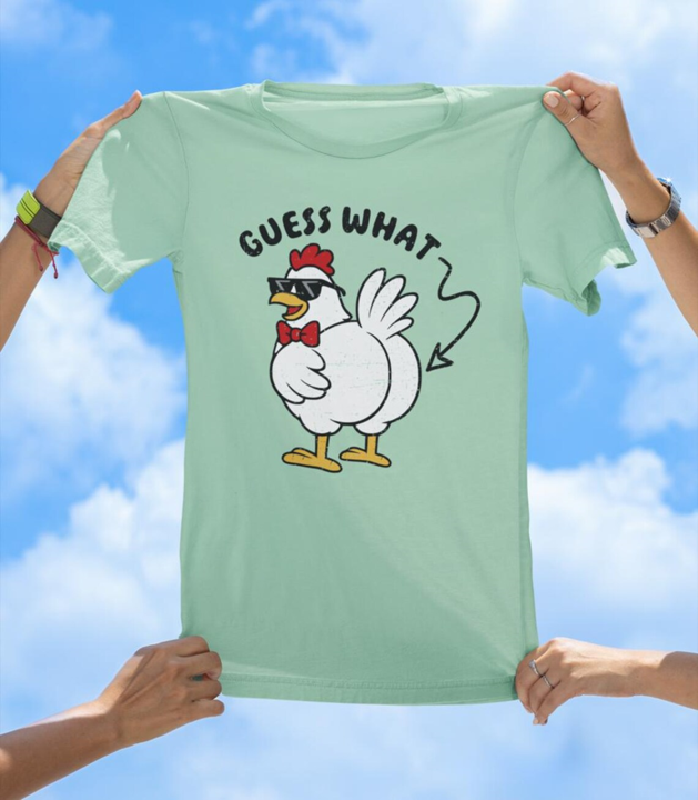 Guess What Chicken Butt T-Shirt | Funny Farm Animal Pun Tee