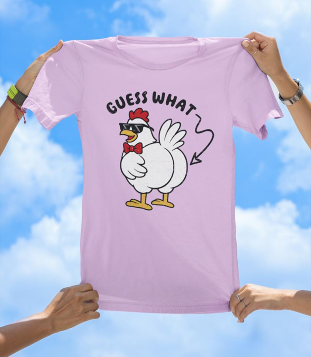 Guess What Chicken Butt T-Shirt | Funny Farm Animal Pun Tee