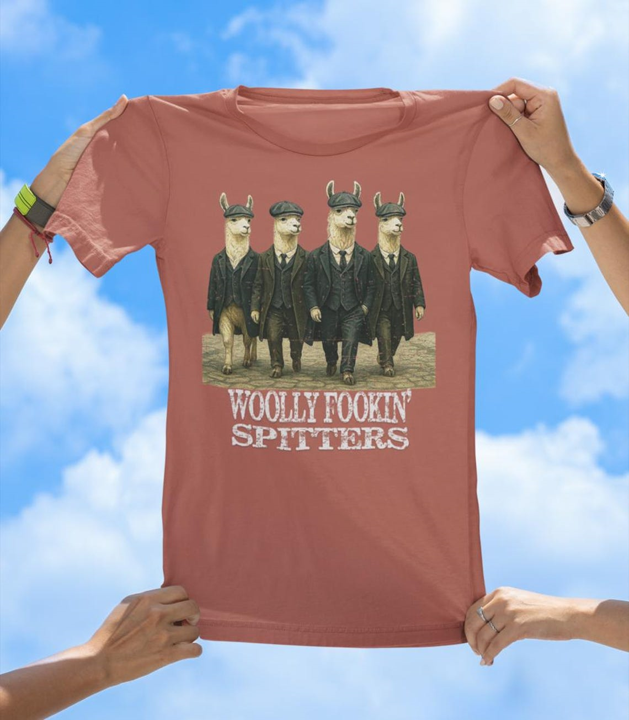 Woolly Fookin' Spitters T-Shirt | Funny Llama Gang Graphic Tee