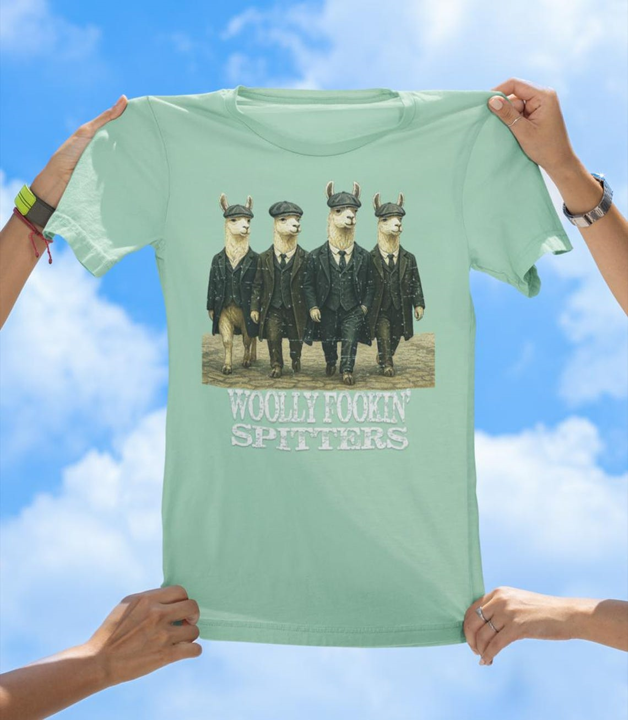 Woolly Fookin' Spitters T-Shirt | Funny Llama Gang Graphic Tee