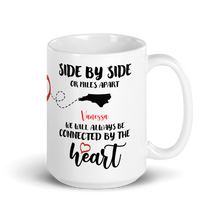 Load image into Gallery viewer, Personalized Connecticut to North Carolina Miles Apart Heart Mug Large 15oz - Southern Yankee