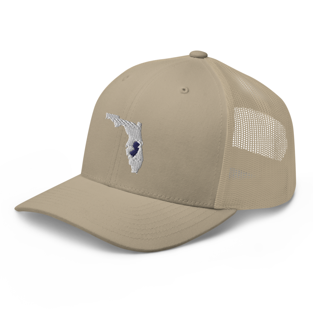 Embroidered Florida Life with New Jersey Roots Trucker Cap - Southern Yankee