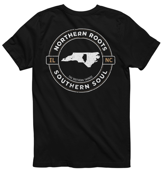 North Carolina with Illinois Roots Tee - The Southern Yankee