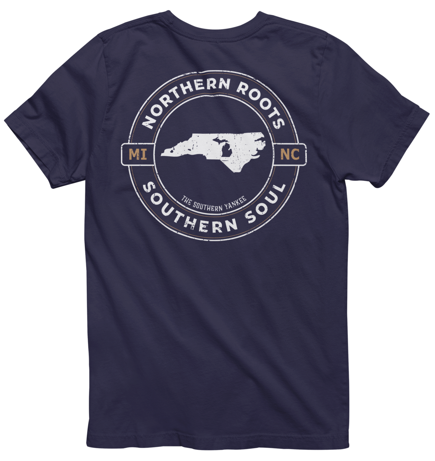 North Carolina with Michigan Roots Tee - The Southern Yankee
