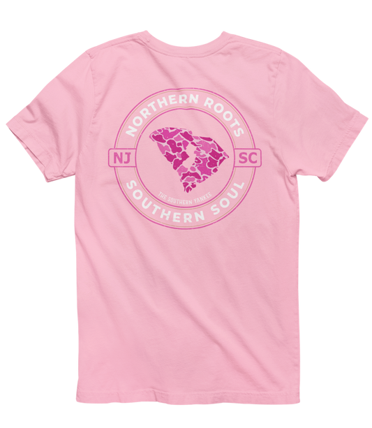South Carolina with New Jersey Roots Pink Camo Tee