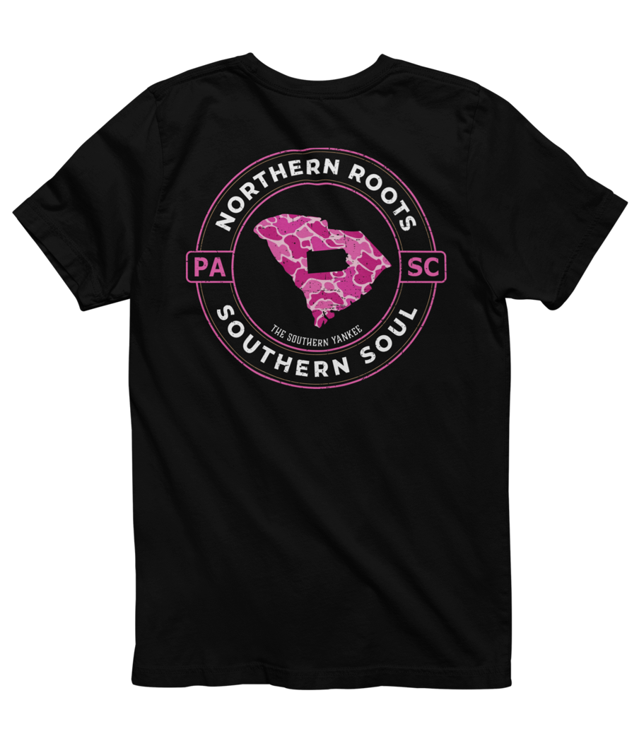 South Carolina with Pennsylvania Roots Pink Camo Tee - The Southern Yankee
