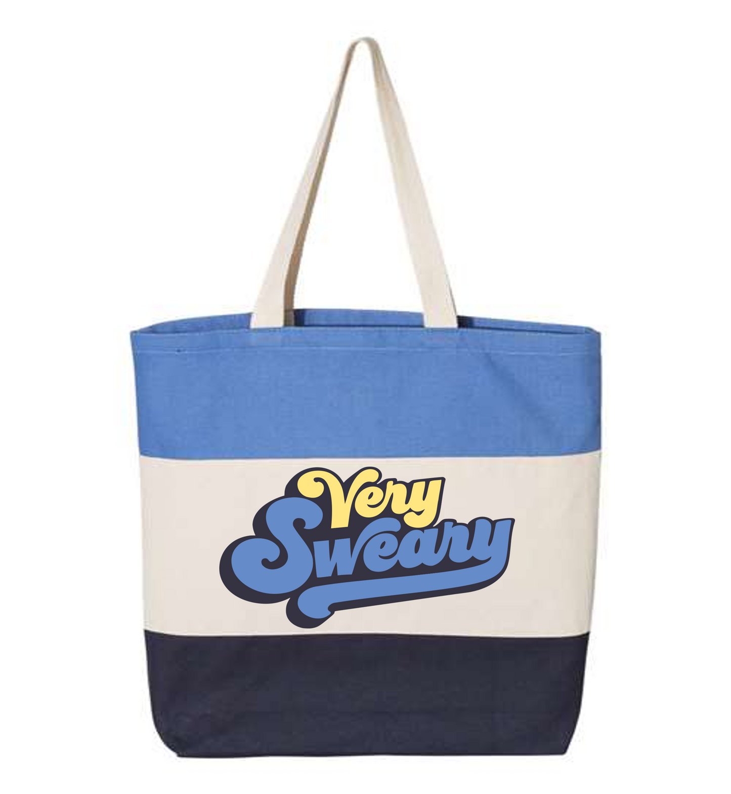 Very Sweary Tri-Color Tote Bag – Funny Graphic Carryall