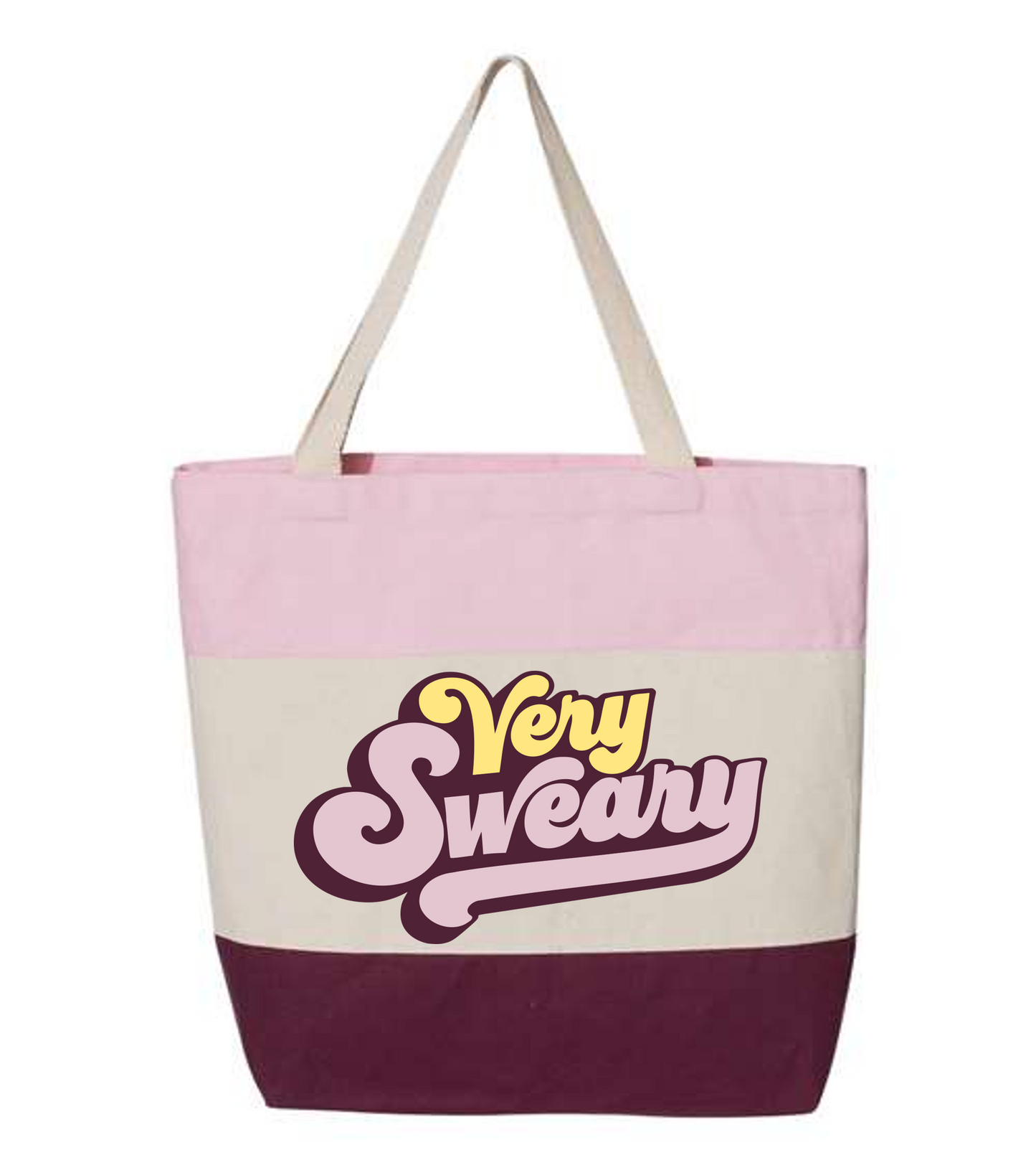 Very Sweary Tri-Color Tote Bag – Funny Graphic Carryall