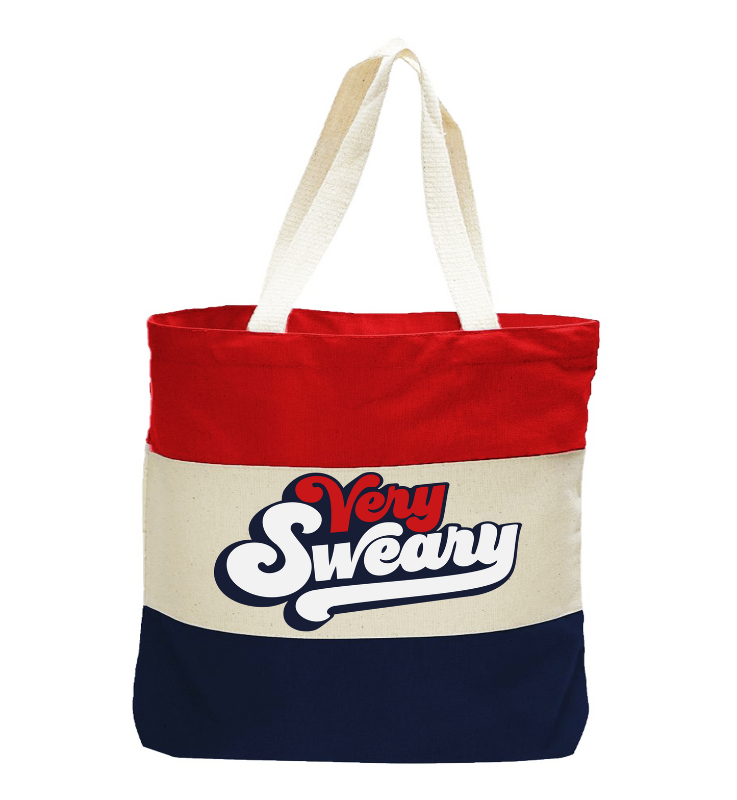 Very Sweary Tri-Color Tote Bag – Funny Graphic Carryall