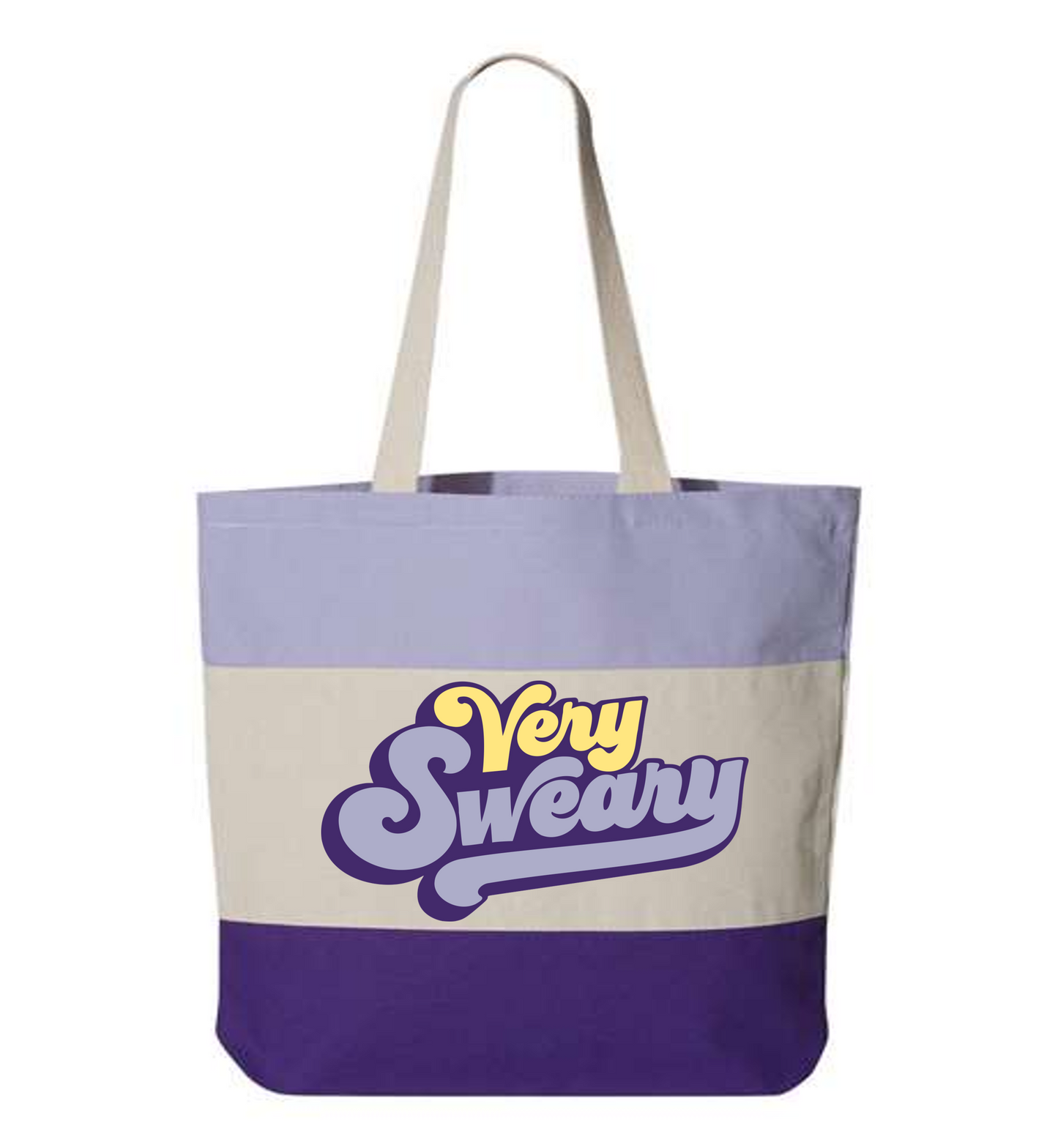 Very Sweary Tri-Color Tote Bag – Funny Graphic Carryall