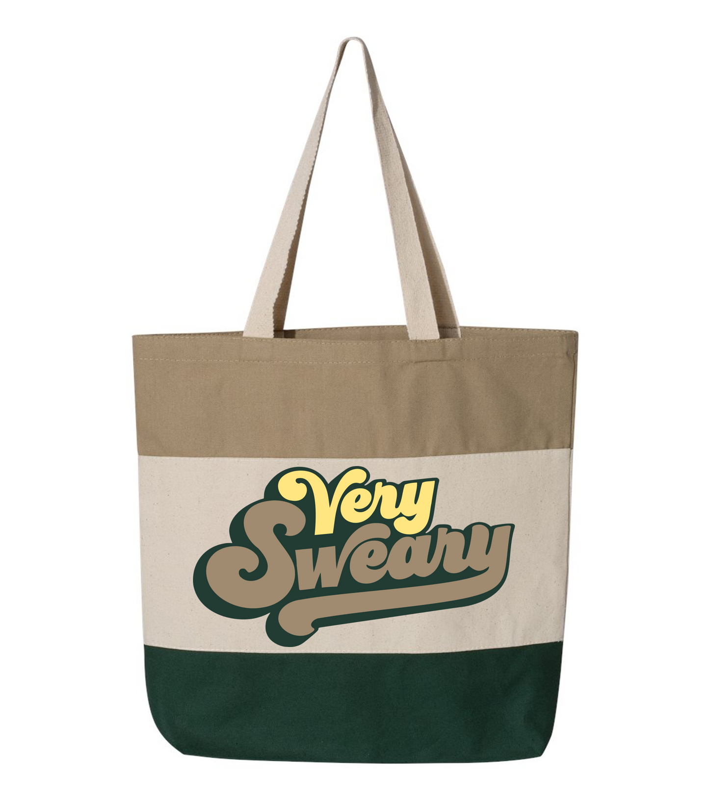 Very Sweary Tri-Color Tote Bag – Funny Graphic Carryall
