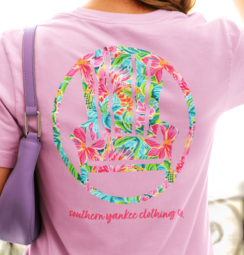 Classic Logo Adirondack Chair Floral Fun Tee