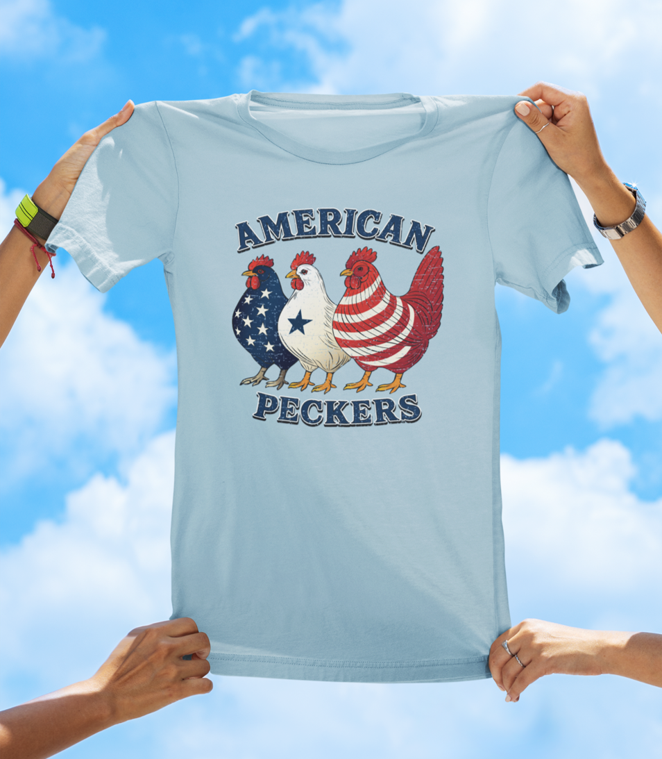American Peckers T-Shirt | Funny Patriotic Chicken Graphic Tee - The Southern Yankee