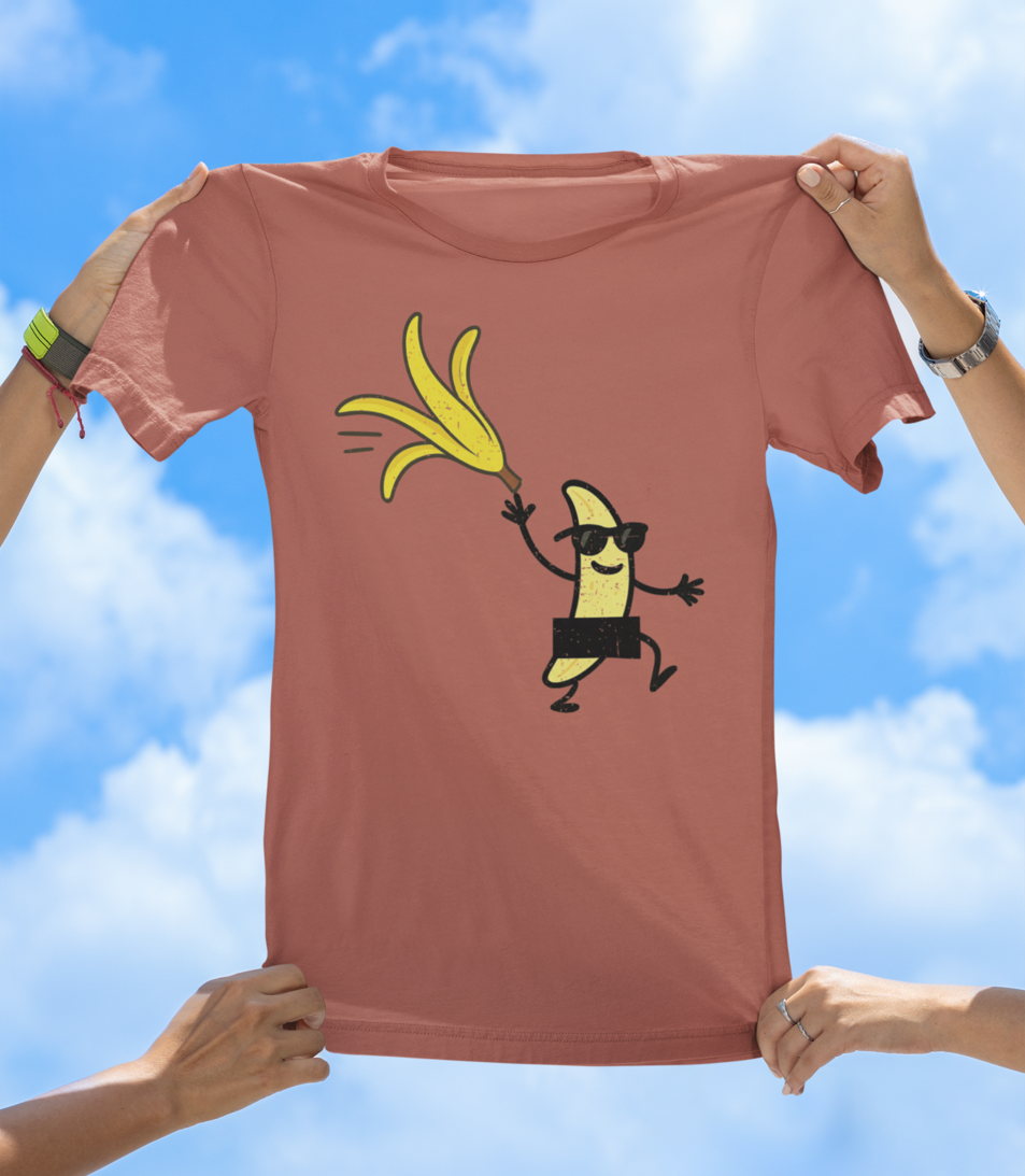 Banana Stripper Tee | Funny Cartoon Fruit Graphic Tee