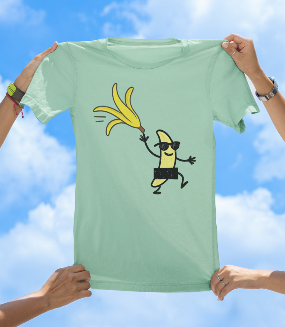 Banana Stripper Tee | Funny Cartoon Fruit Graphic Tee