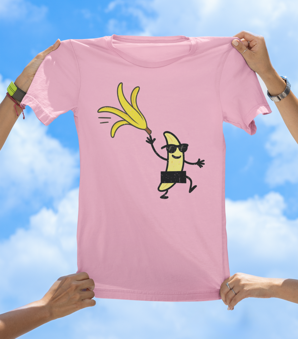 Banana Stripper Tee | Funny Cartoon Fruit Graphic Tee
