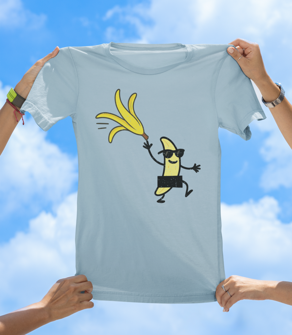 Banana Stripper Tee | Funny Cartoon Fruit Graphic Tee