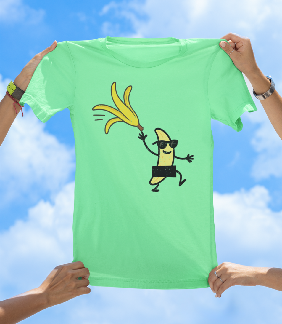 Banana Stripper Tee | Funny Cartoon Fruit Graphic Tee