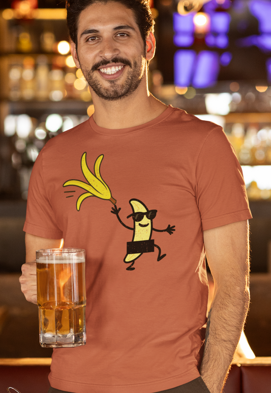 Banana Stripper Tee | Funny Cartoon Fruit Graphic Tee