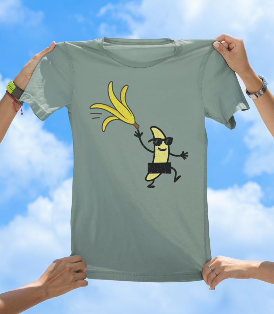 Banana Stripper Tee | Funny Cartoon Fruit Graphic Tee