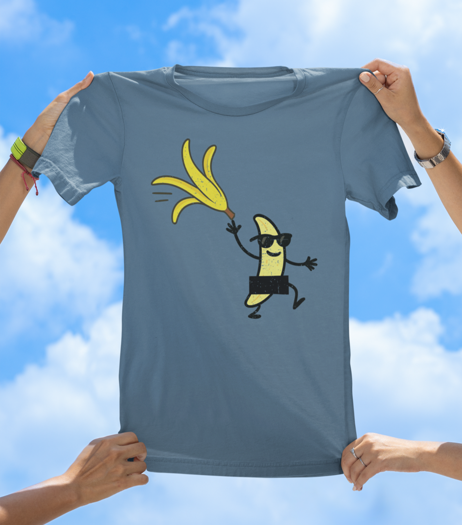 Banana Stripper Tee | Funny Cartoon Fruit Graphic Tee
