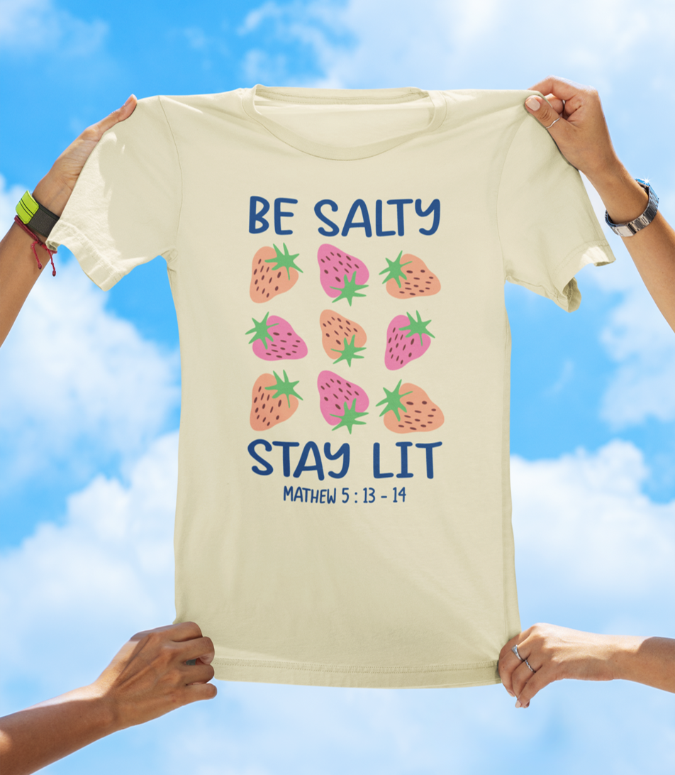 Be Salty Stay Lit – Faith-Based Graphic Tee (Matthew 5:13-14)