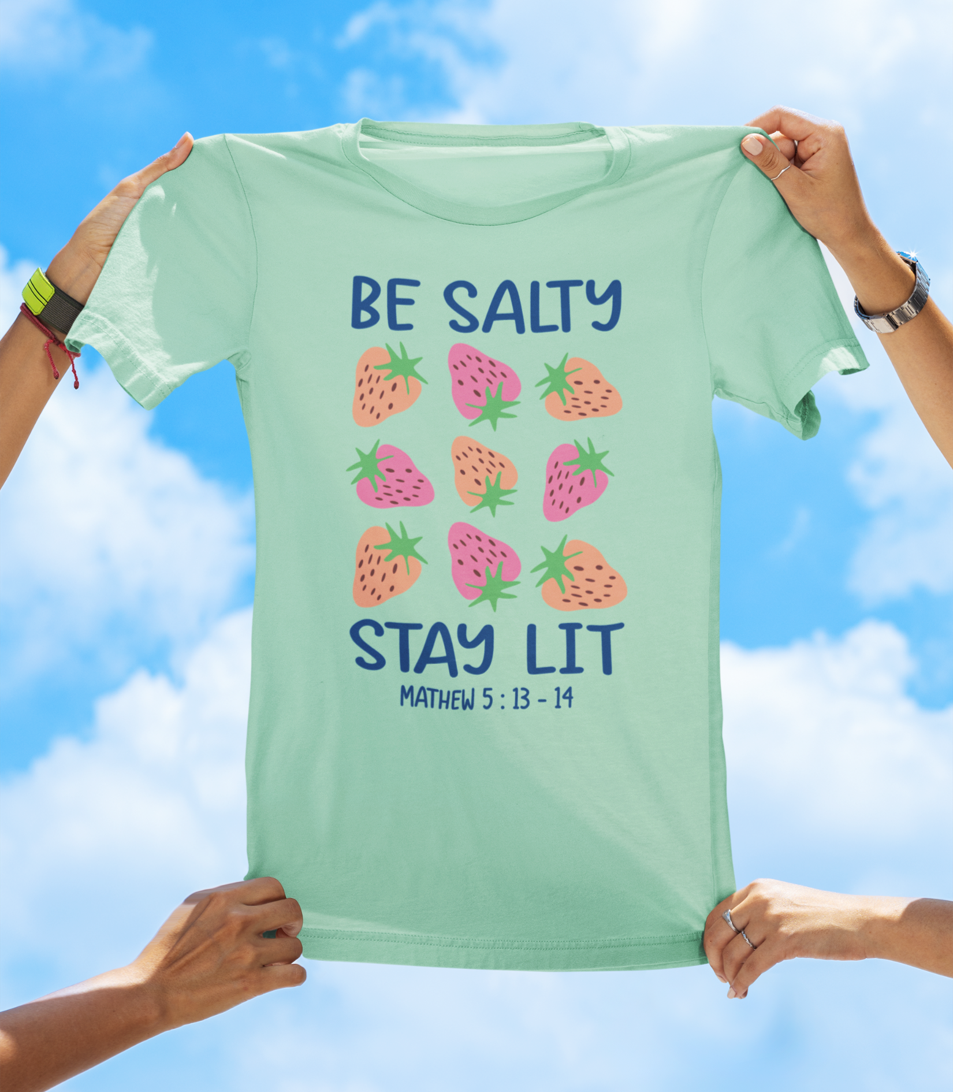 Be Salty Stay Lit – Faith-Based Graphic Tee (Matthew 5:13-14)