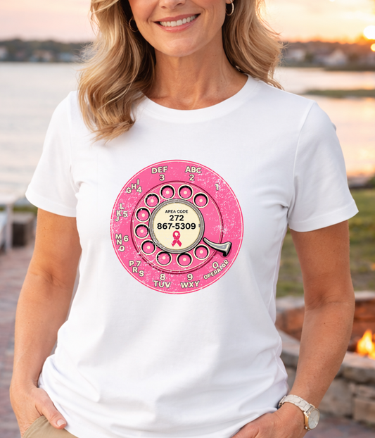 Breast Cancer Awareness T-Shirt - Cancer Support Community Phone Number Tee - The Southern Yankee