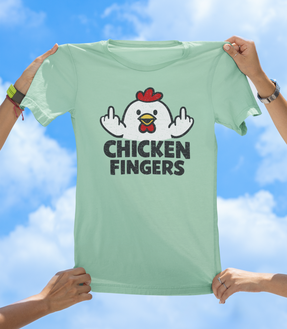 Chicken Fingers T-Shirt – Funny Cartoon Chicken Graphic Tee