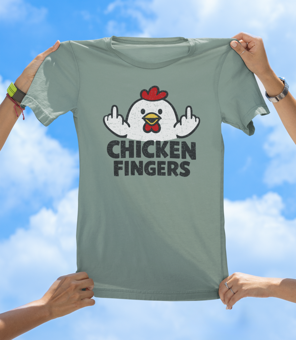 Chicken Fingers T-Shirt – Funny Cartoon Chicken Graphic Tee