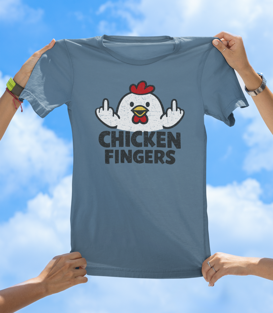 Chicken Fingers T-Shirt – Funny Cartoon Chicken Graphic Tee