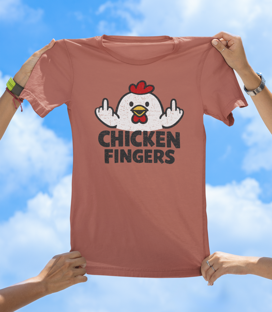Chicken Fingers T-Shirt – Funny Cartoon Chicken Graphic Tee