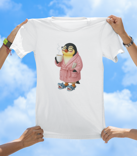 Coffee Penguin T-Shirt | Cute Morning Vibes Tee
