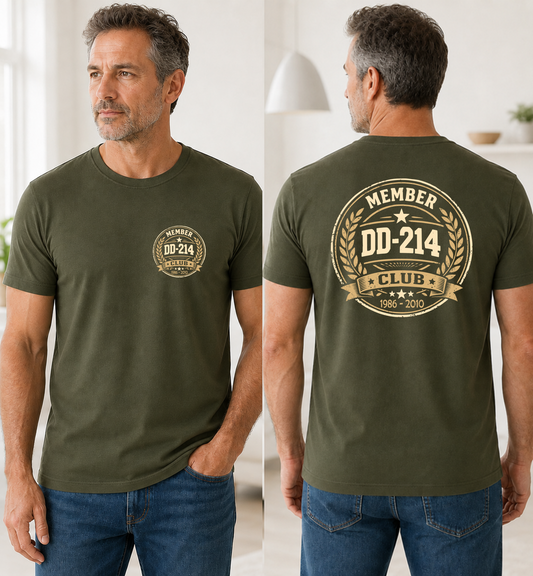 DD-214 Club Member T-Shirt – Veteran Retirement Military Personalized Graphic Tee - The Southern Yankee