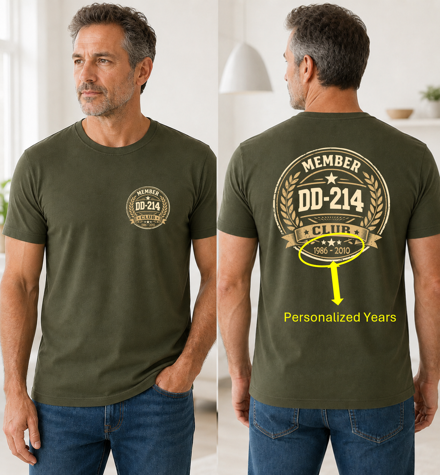 DD-214 Club Member T-Shirt – Veteran Retirement Military Personalized Graphic Tee