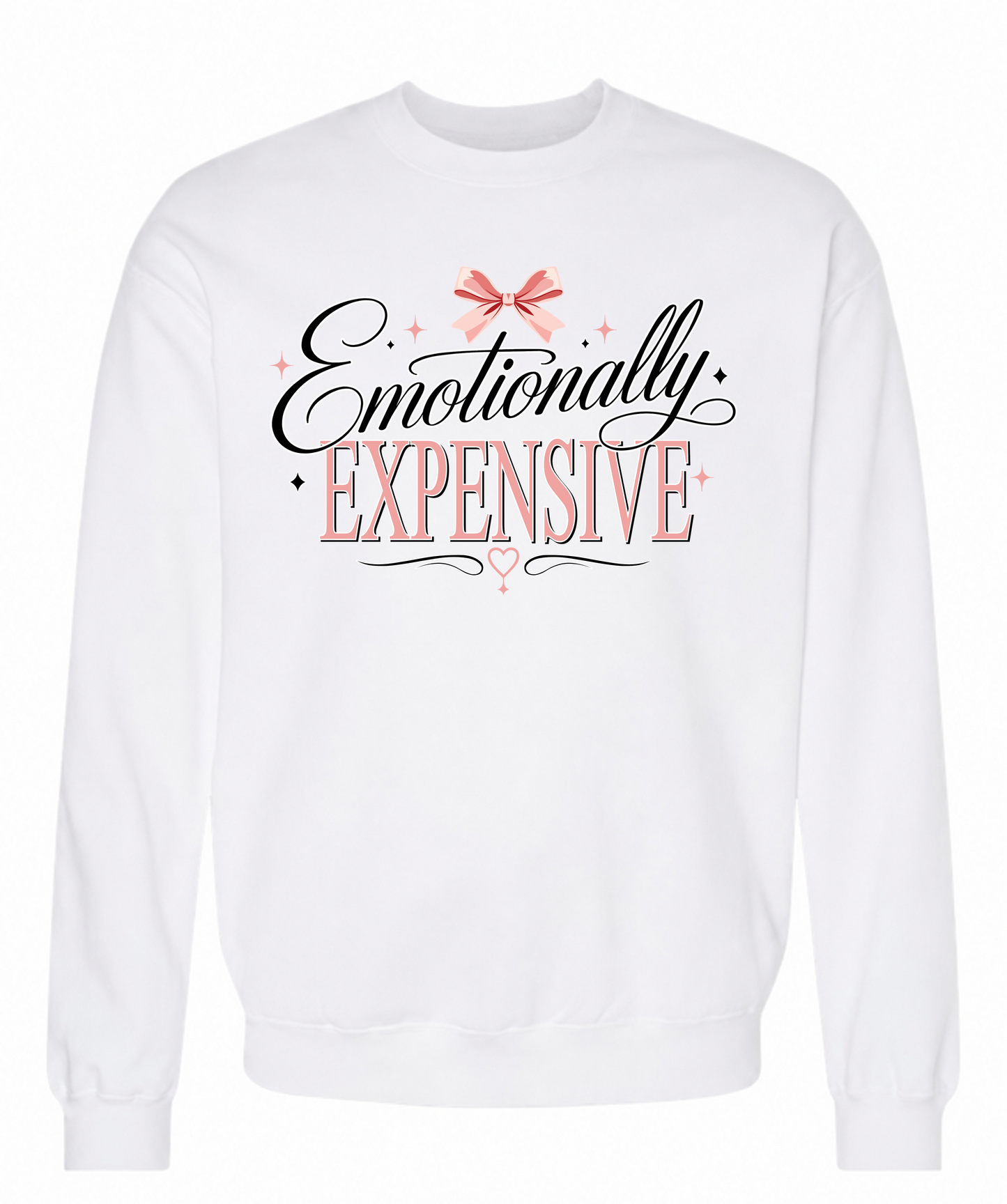 Emotionally Expensive Sweatshirt – Feminine Coquette Graphic Crewneck