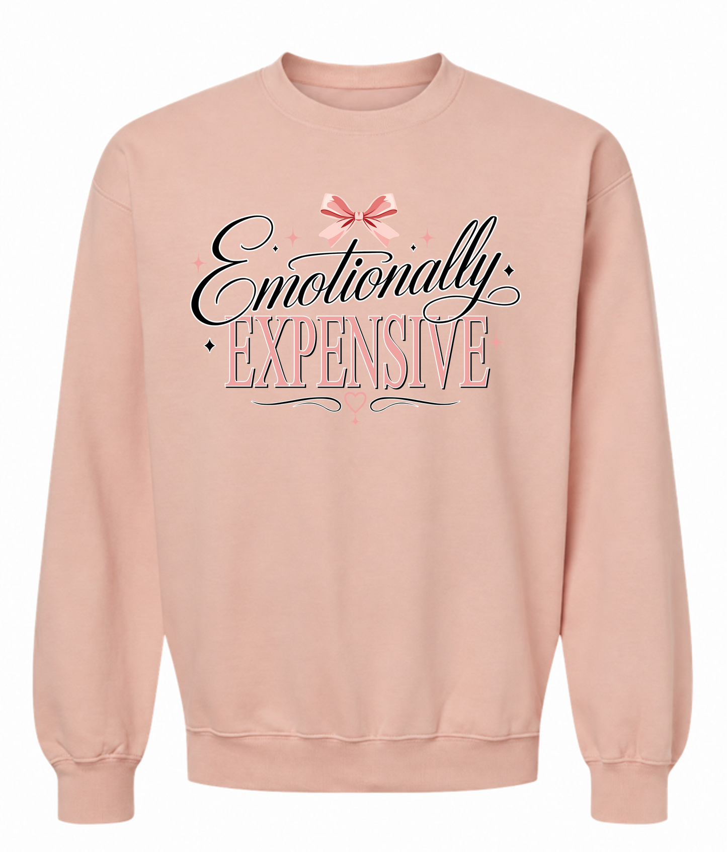 Emotionally Expensive Sweatshirt – Feminine Coquette Graphic Crewneck