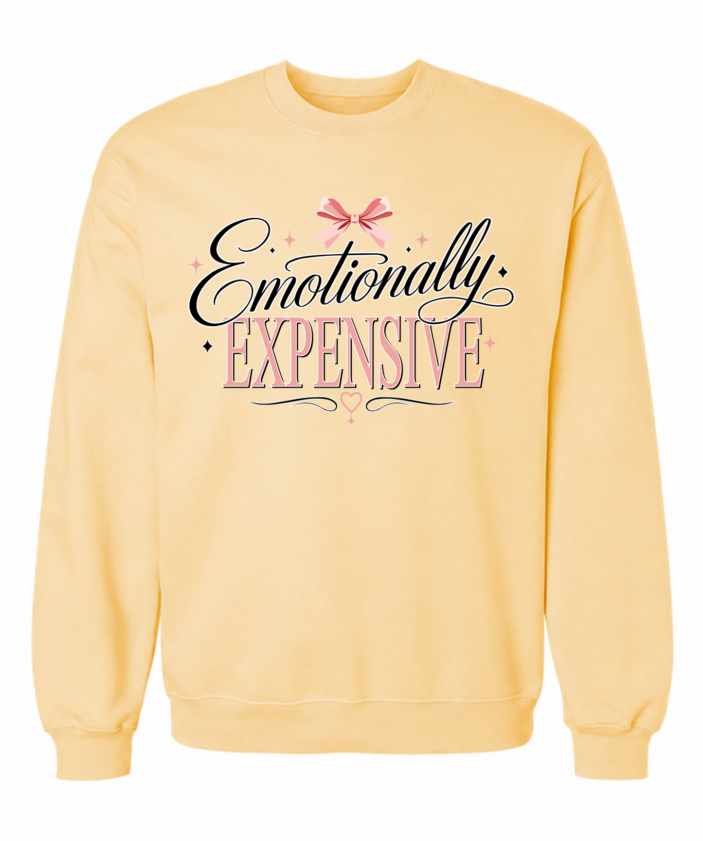 Emotionally Expensive Sweatshirt – Feminine Coquette Graphic Crewneck