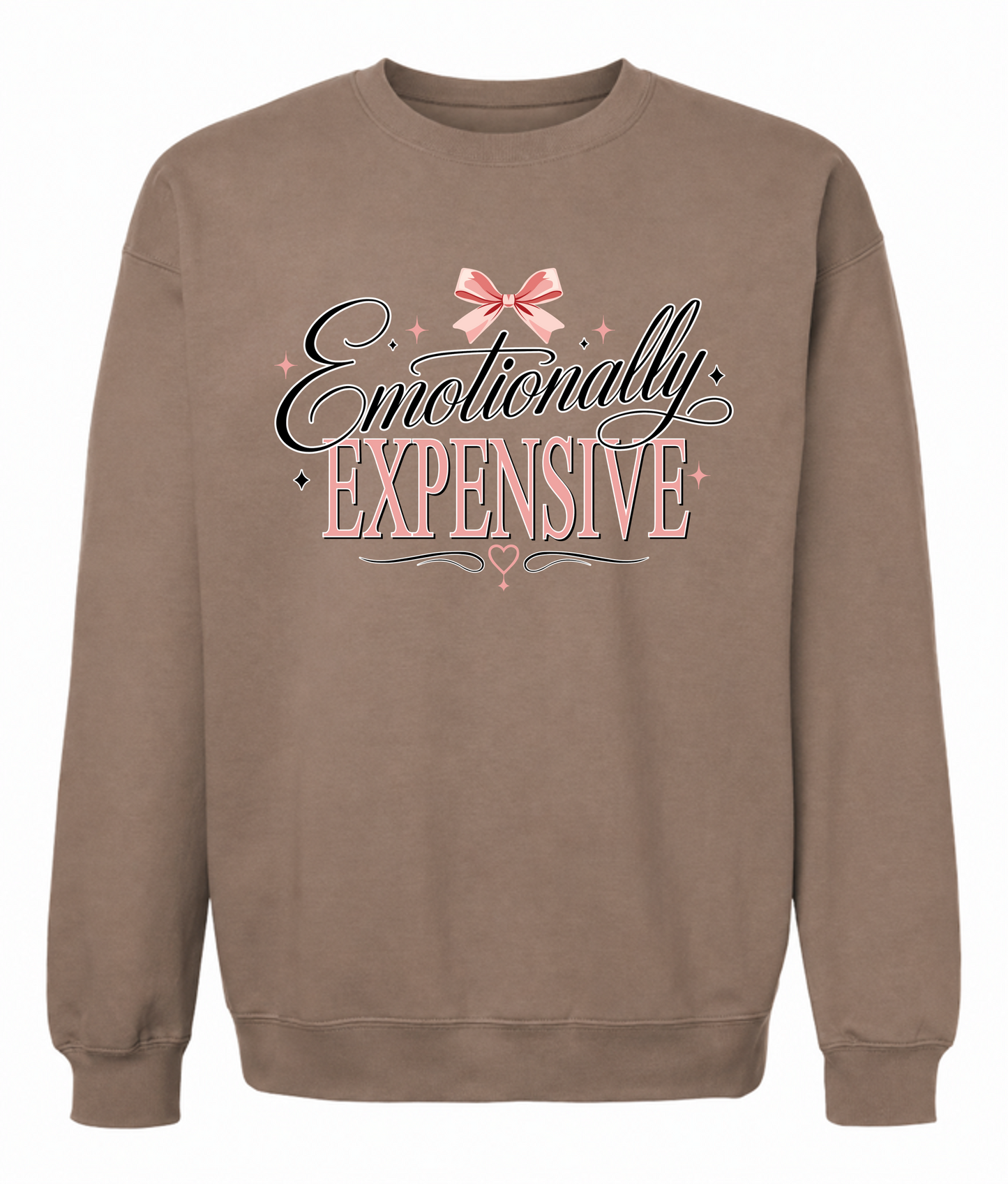 Emotionally Expensive Sweatshirt – Feminine Coquette Graphic Crewneck