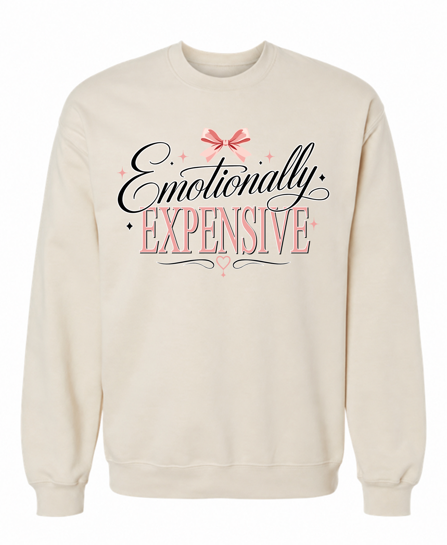 Emotionally Expensive Sweatshirt – Feminine Coquette Graphic Crewneck