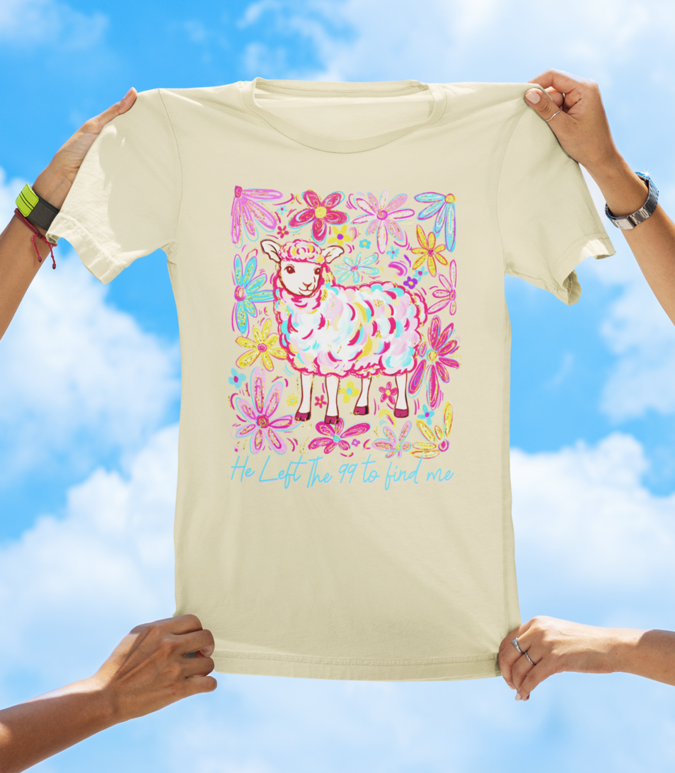 He Left the 99 to Find Me — Luke 15:4-7 | Floral Faith Tee