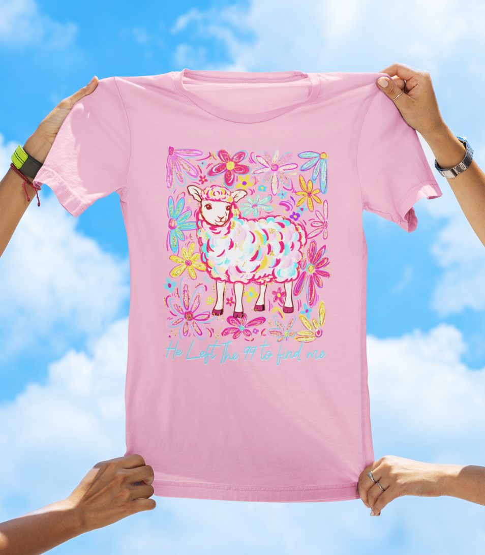 He Left the 99 to Find Me — Luke 15:4-7 | Floral Faith Tee
