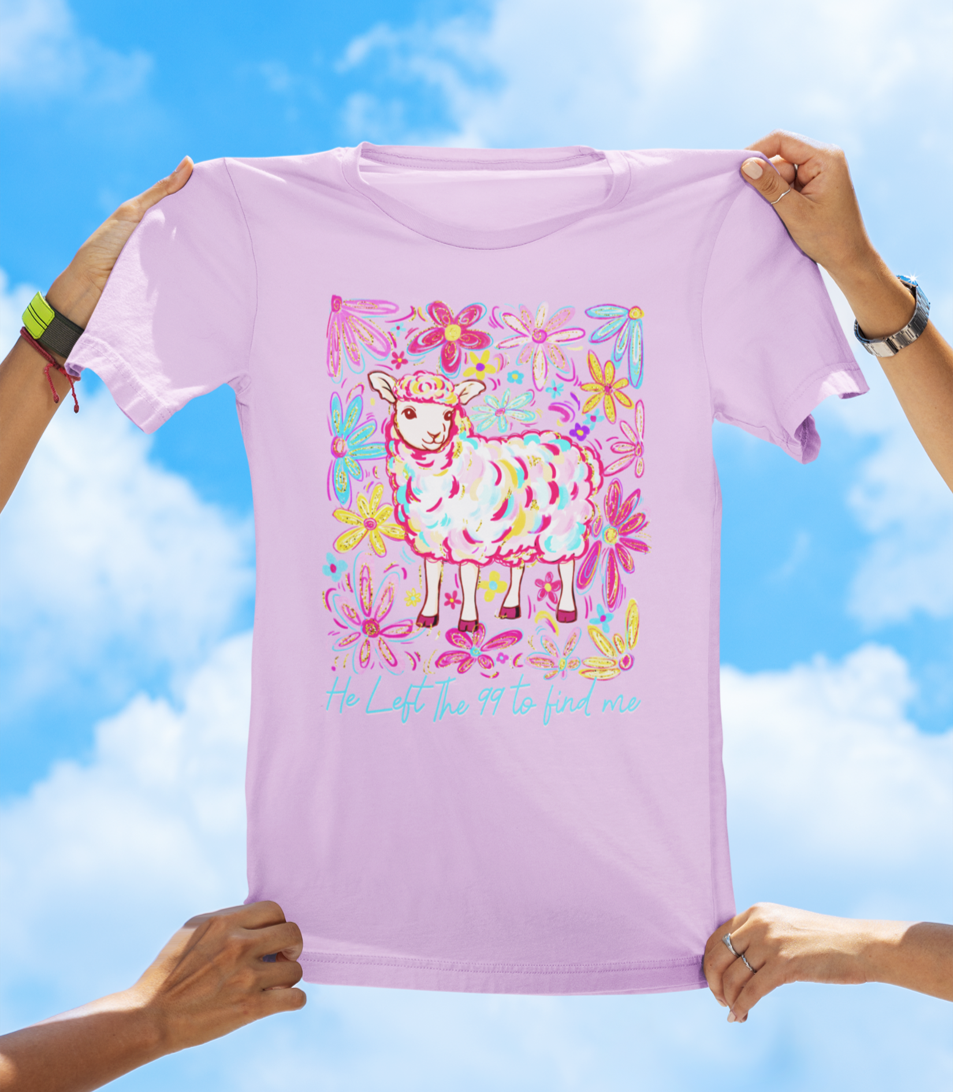 He Left the 99 to Find Me — Luke 15:4-7 | Floral Faith Tee