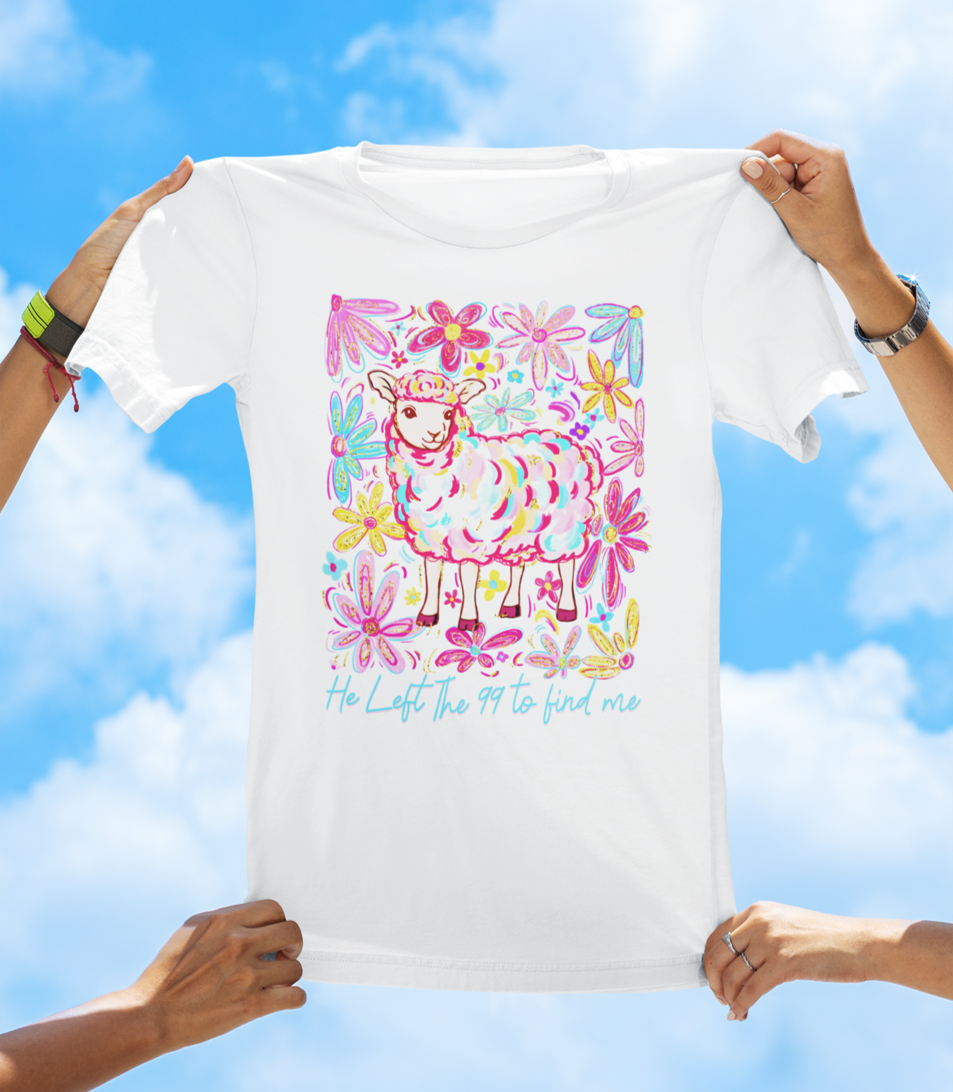 He Left the 99 to Find Me — Luke 15:4-7 | Floral Faith Tee