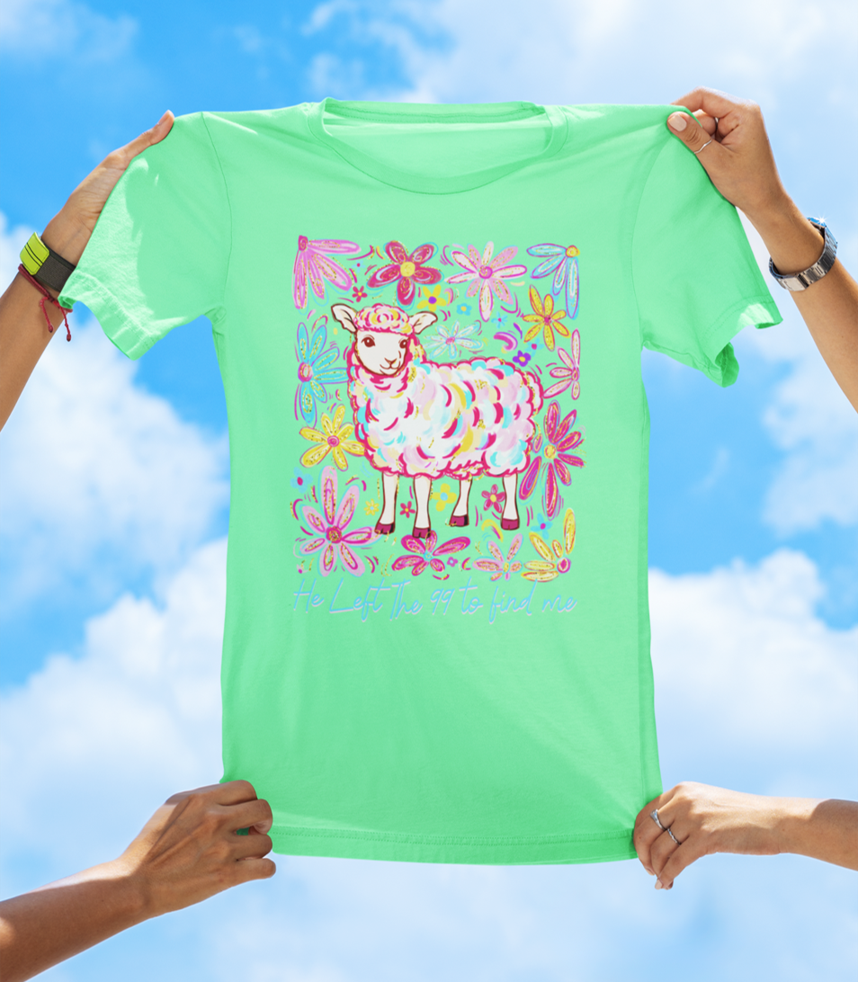 He Left the 99 to Find Me — Luke 15:4-7 | Floral Faith Tee